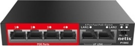 Netis P106C Unmanaged L2 PoE+ Switch με 4 Θύρες Ethernet