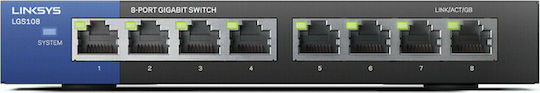 LinkSys LGS108 Unmanaged L2 Switch με 8 Θύρες Gigabit (1Gbps) Ethernet