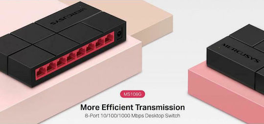 Mercusys MS108G Unmanaged L2 Switch with 8 Gigabit (1Gbps) Ethernet Ports