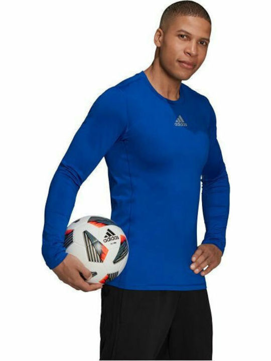 adidas Techfit Ανδρική Ισοθερμική Μακρυμάνικη Μπλούζα Μπλε