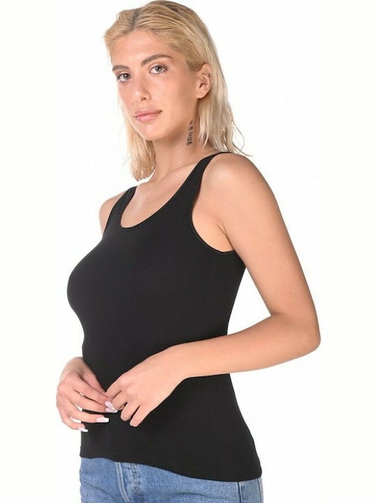 Women's Sleeveless Cotton T-Shirt Black 2Pack