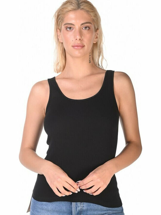 Women's Sleeveless Cotton T-Shirt Black 2Pack