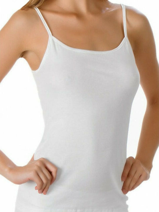 Women's Cotton T-Shirt with Spaghetti Strap White 2Pack