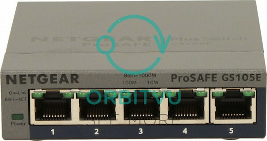 NetGear GS105E v2 Unmanaged L2 Switch με 5 Θύρες Gigabit (1Gbps) Ethernet