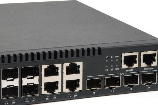 Level One GTL-2872 Managed L3 Switch with 4 Gigabit (10Gbps) Ethernet Ports and 8 SFP Ports