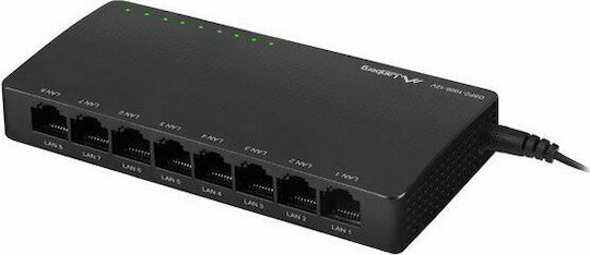 Lanberg DSP2-1008-12V Unmanaged L2 Switch with 8 Gigabit (1Gbps) Ethernet Ports
