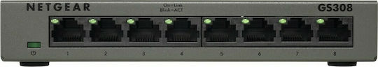 NetGear GS308 Unmanaged L2 Switch με 8 Θύρες Gigabit (1Gbps) Ethernet