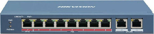 Hikvision DS-3E0310P-E/M Неуправляем L2 PoE+ Switch с 10 Портове Ethernet