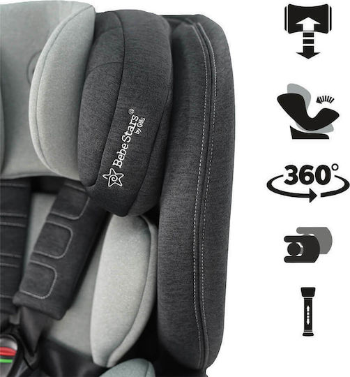 Bebe Stars Megan Καθισματάκι Αυτοκινήτου i-Size με Isofix Grey 0-25 kg