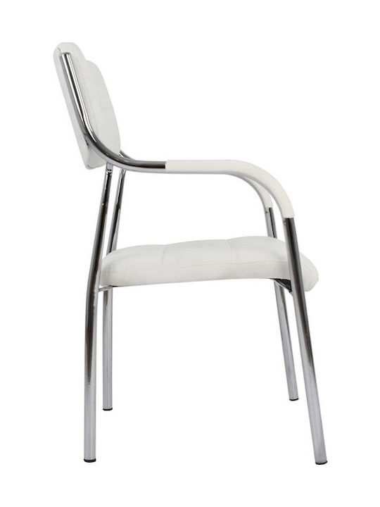 Visitor Chair with Arms Λευκή 52x56x87cm