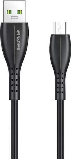Awei Regular USB 2.0 to micro USB Cable Μαύρο 1m (CL-115M)