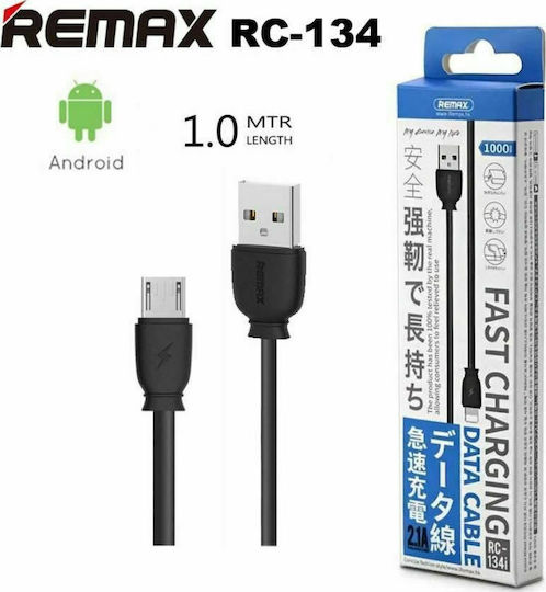 Remax Regular USB 2.0 to micro USB Cable Μαύρο 1m (Suji)