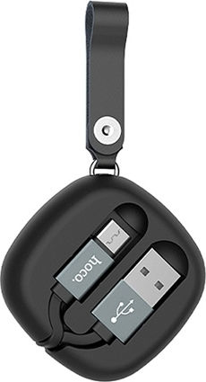 Hoco Retractable USB 2.0 to micro USB Cable Μαύρο 0.9m (U33)