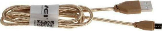 Awei Braided USB 2.0 to micro USB Cable Χρυσό 1m (CL-982)