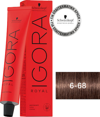 Schwarzkopf Igora Royal Vopsea de Păr 6-68 Blondă Ciocolată neagră 60ml