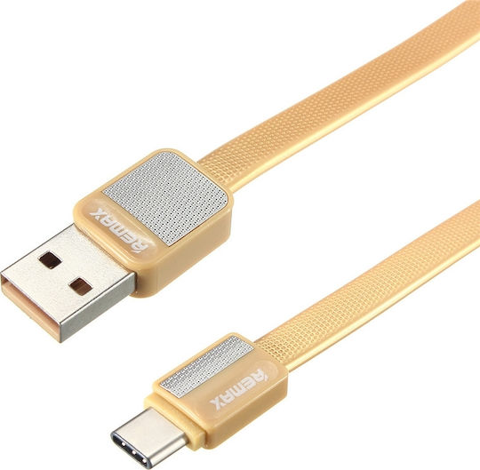 Remax Platinum RC-044m Flat USB 2.0 spre micro USB Cablu Auriu 1m 1buc