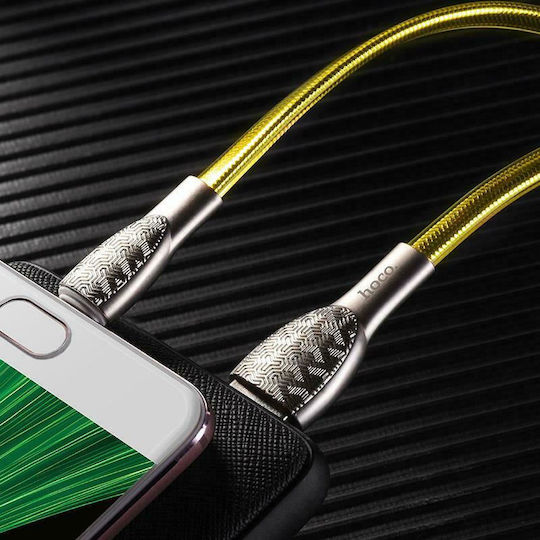 Hoco Flat USB 2.0 to micro USB Cable Χρυσό 1.2m (U52 Bright)