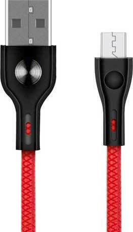 Powertech Braided USB 2.0 to micro USB Cable Κόκκινο 1m (PTR-0005)