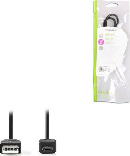 Nedis Regulat USB 2.0 spre micro USB Cablu Negru 0.5m (CCGP60500BK05) 1buc