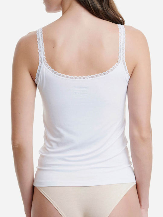 Women's T-Shirt with Spaghetti Strap White