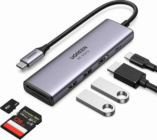 Ugreen CM511 USB-C Docking Station with HDMI 4K PD Silver