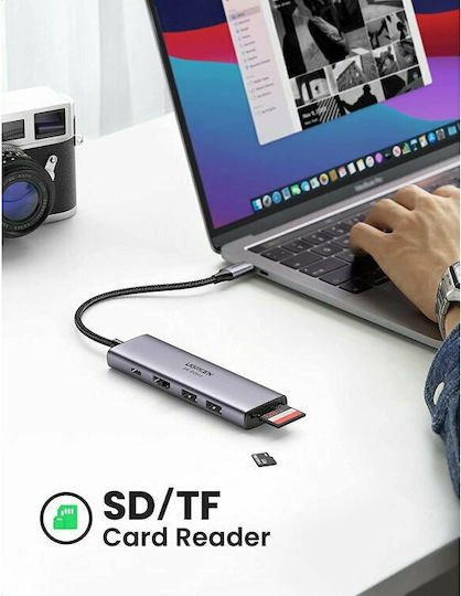Ugreen CM511 USB-C Docking Station with HDMI 4K PD Silver