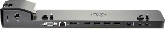 HP 2013 Ultraslim Dock Docking Station mit Ethernet und Verbindung 2 Monitore Schwarz