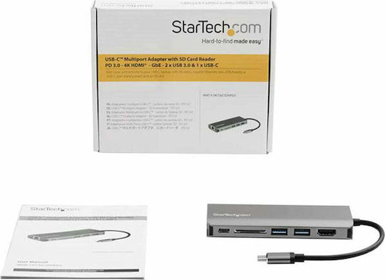 StarTech USB-C Docking Station mit HDMI 4K PD Ethernet Schwarz (DKT30CSDHPD3)
