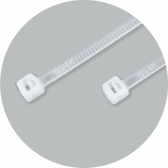 Benman Cable Ties Plastic 100mmx2.5mm in White Colour 100pcs 70767