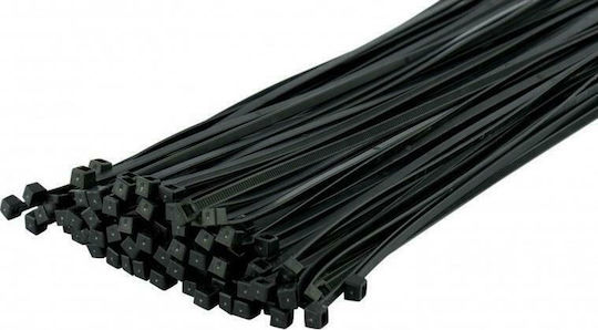 Sapiselco Δεματικά Καλωδίων Πλαστικά 500mmx7.5mm σε Μαύρο χρώμα (100τμχ) SEL.3.436