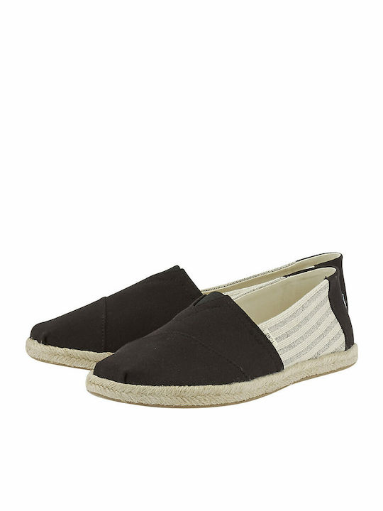 League Stripes Fabric Men's Espadrilles Black Ivy
