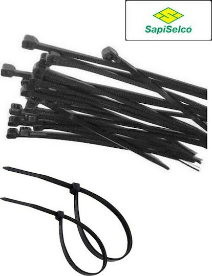 Sapiselco Plastic Cable Ties 360mmx7.5mm In Black Colour 100 Pieces SEL.3.434