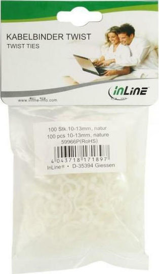 InLine Δεματικά Καλωδίων Πλαστικά 10mmx13mm σε Λευκό χρώμα (100τμχ) (59966P)