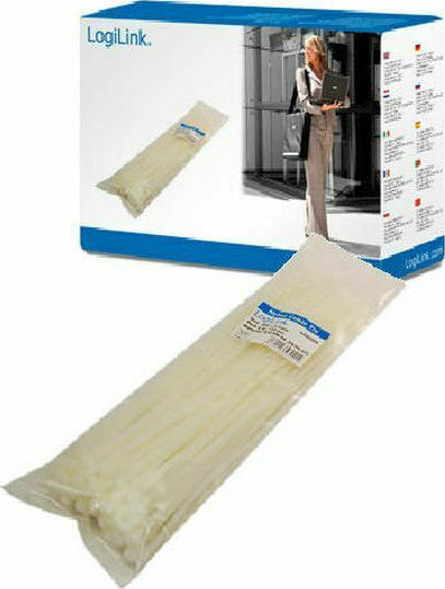 LogiLink Δεματικά Καλωδίων Πλαστικά 300mmx2.5mm σε Λευκό χρώμα (100τμχ) (KAB0004)