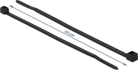DeLock Plastic Cable Ties 100mm x 2.5mm in Black Colour (100 pcs) (19186)