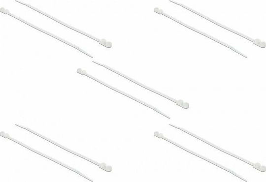 DeLock Δεματικά Καλωδίων Πλαστικά 200mmx4.8mm σε Λευκό χρώμα (10τμχ) (18945)
