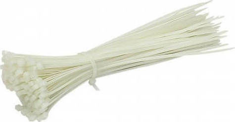 Sapiselco Kabelbinder Kunststoff 200mmx3.5mm in Weiß Farbe (100 Stück) sel.2.211