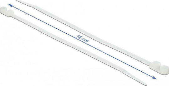 DeLock Δεματικά Καλωδίων Πλαστικά 160mmx4.8mm σε Λευκό χρώμα (10τμχ) (18944)
