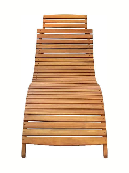 Liegestuhl Hölzernes mit Kissen Natural 2Stück 184x55x64cm.