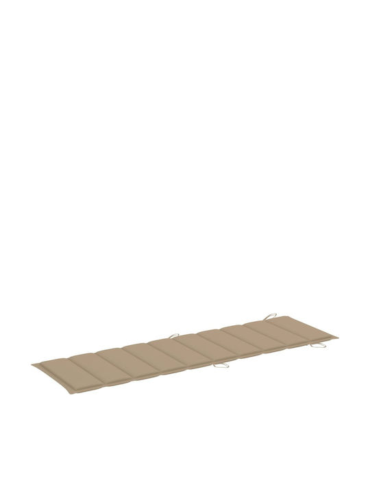 Liegestuhl Hölzernes mit Kissen Natural 2Stück 184x55x64cm.