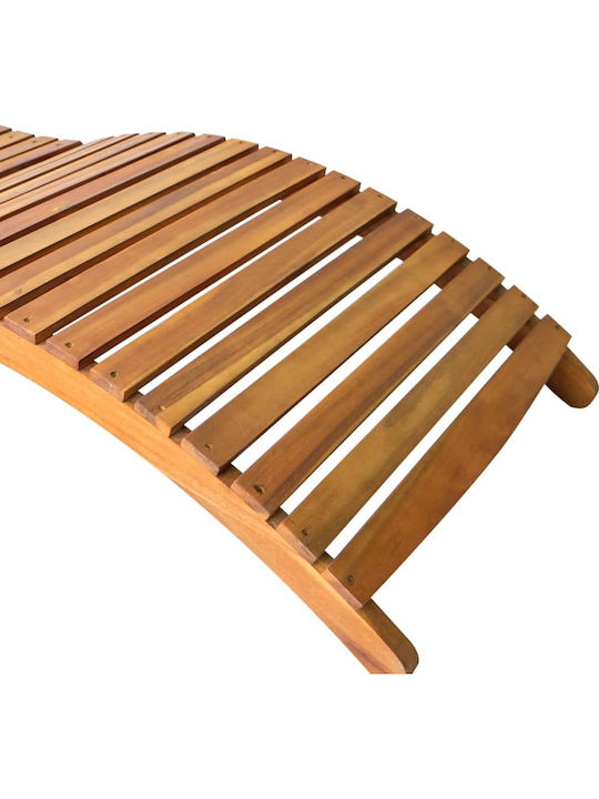 Liegestuhl Hölzernes mit Kissen Natural 2Stück 184x55x64cm.