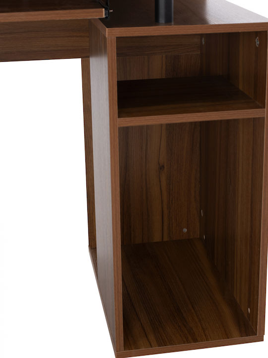 Γραφείο Υπολογιστή Status Ξύλινο Walnut 120x55x76εκ.
