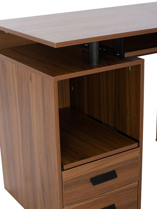 Γραφείο Υπολογιστή Status Ξύλινο Walnut 120x55x76εκ.