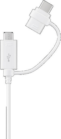 Samsung Regular USB to micro USB / Type-C Cable 3A Λευκό 1.5m (EP-DG930DWEGWW)