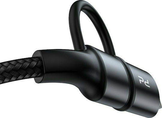 Baseus Twins Braided USB to Lightning / Type-C Cable 3A Μαύρο 1m (CATLYW-H01)