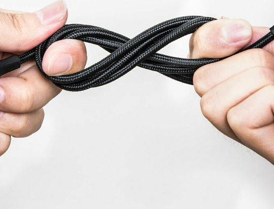 Baseus Twins Braided USB to Lightning / Type-C Cable 3A Μαύρο 1m (CATLYW-H01)