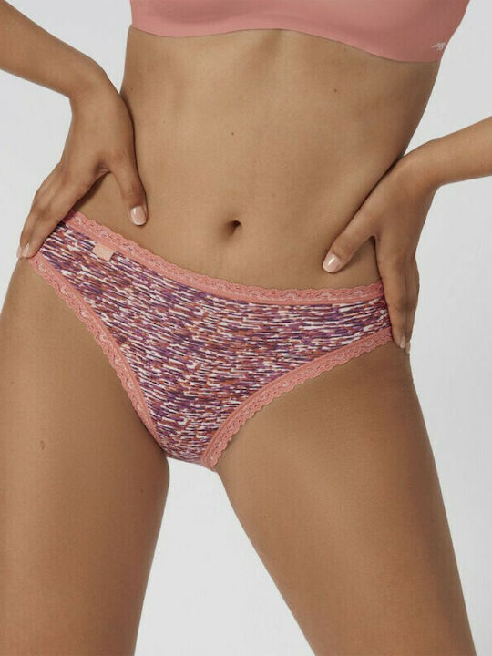 24/7 Weekend Tai Βαμβακερά Women's Slip 3Pack with Lace Coral/White