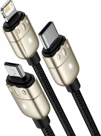 Baseus Tiger Braided USB to Lightning / micro USB / Type-C 1.2m 3.5A Cable (CASX010001)