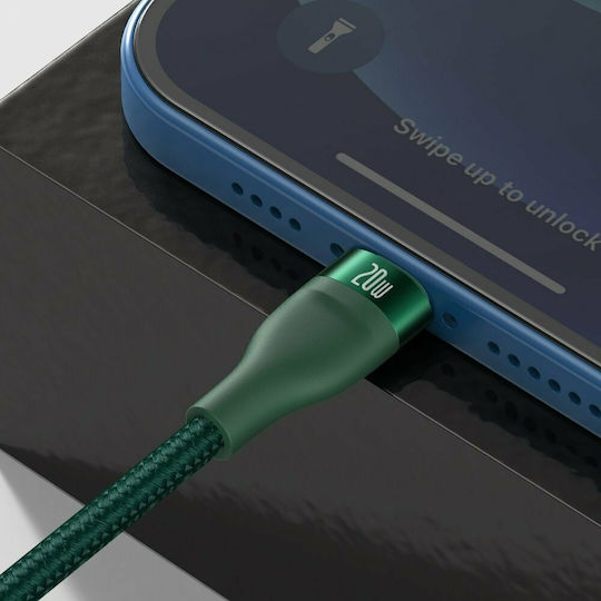 Baseus Flash Series Braided USB to Lightning / Type-C Cable 5A Πράσινο 1.2m (CA1T2-F06)