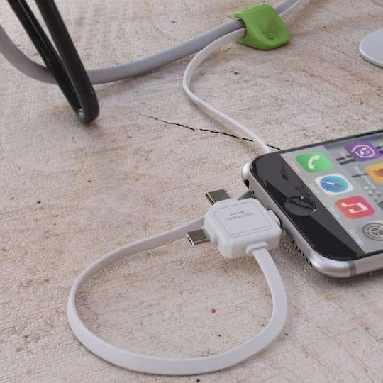 Allocacoc Flat USB to Lightning,Type-C,micro USB Cable Γκρι 1,5m (9003GY/USBC15)